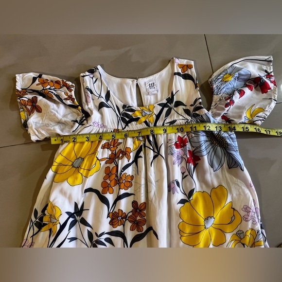 Gap Kids Floral Botanical Cold Shoulder Swing white floral Dress Size L - Picture 8 of 16